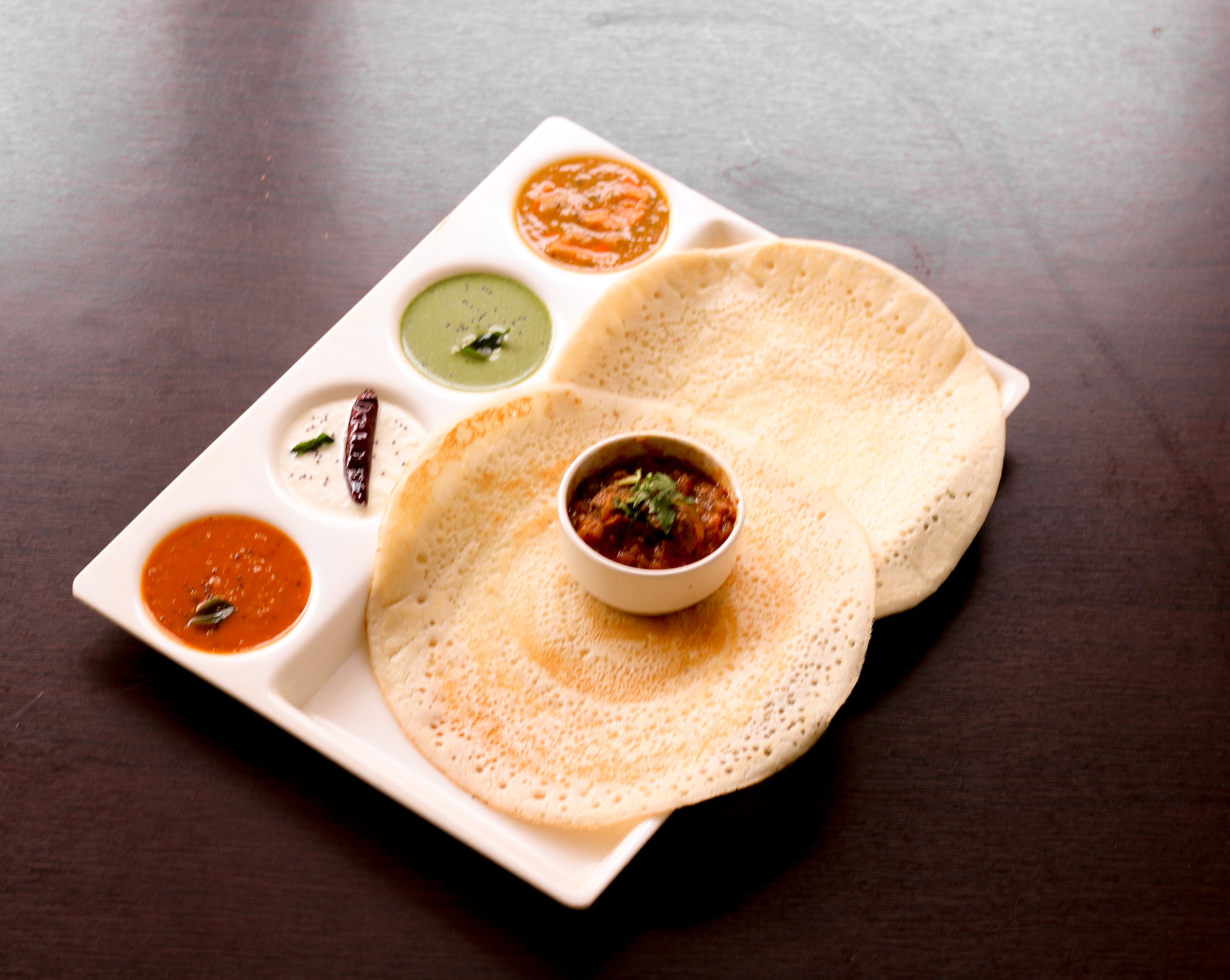 Set Dosa with Chicken Curry
